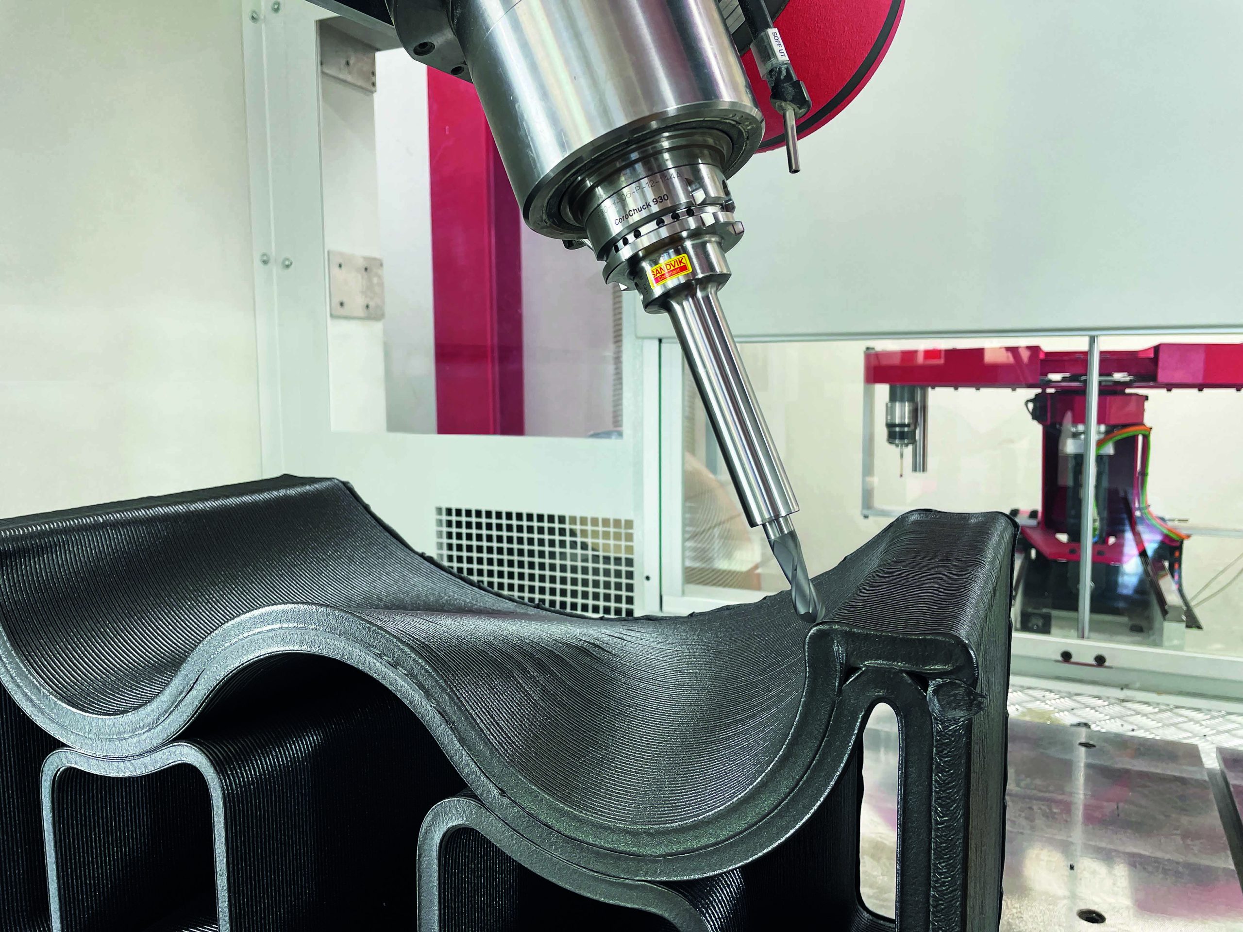  Belotti BEAD machine with Sandvik Coromant tool for carbon fiber cnc milling